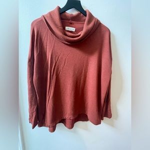 Lou & Grey long sleeve turtleneck, rust/orange, size L